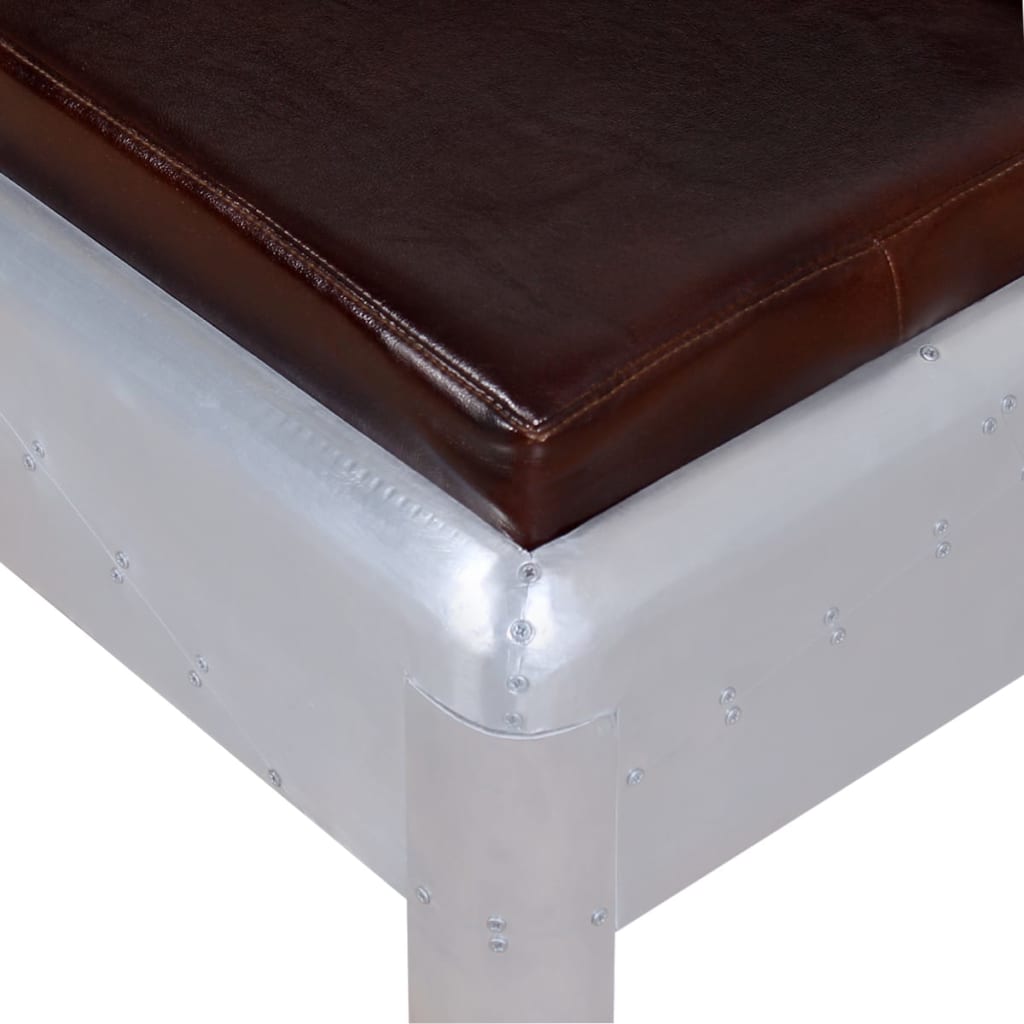 Πάγκος Aviator 160 x 32 x 45 εκ. από Γνήσιο Δέρμα