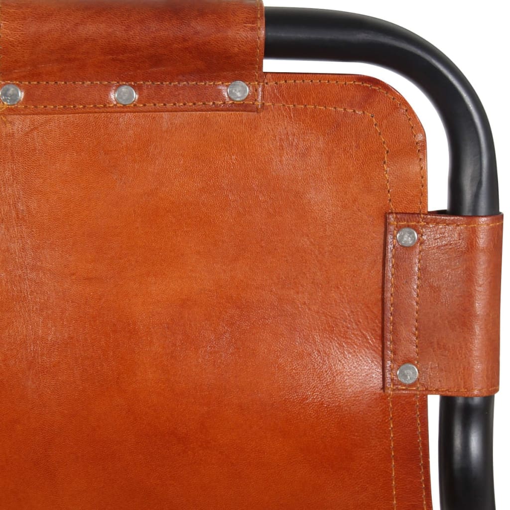 Σκαμπό Μπαρ 2 τεμ. από Γνήσιο Δέρμα - PAKOBAZAAR