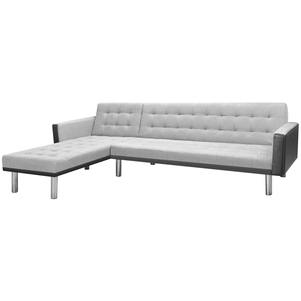 Καναπές-Κρεβάτι Γωνιακός Μαύρος/Γκρι 218x155x69 εκ. Υφασμάτινος