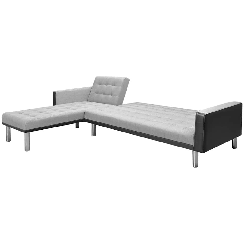 Καναπές-Κρεβάτι Γωνιακός Μαύρος/Γκρι 218x155x69 εκ. Υφασμάτινος