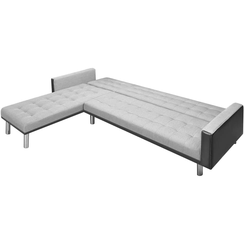 Καναπές-Κρεβάτι Γωνιακός Μαύρος/Γκρι 218x155x69 εκ. Υφασμάτινος