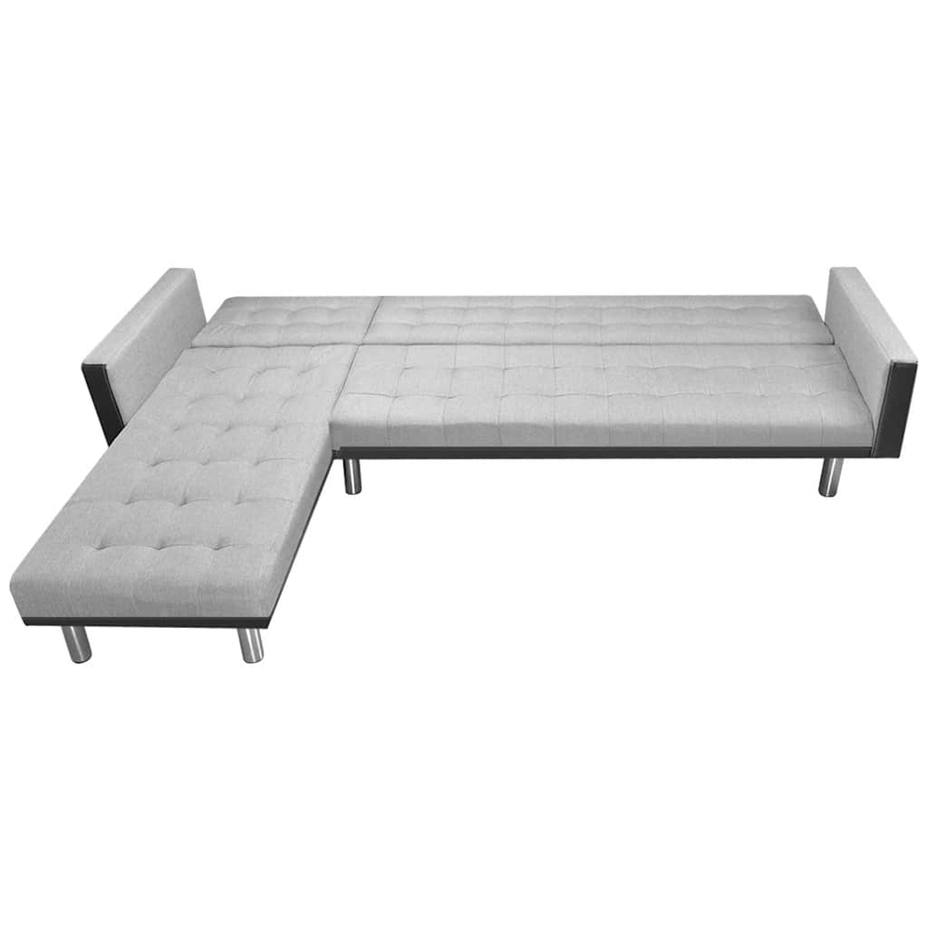 Καναπές-Κρεβάτι Γωνιακός Μαύρος/Γκρι 218x155x69 εκ. Υφασμάτινος