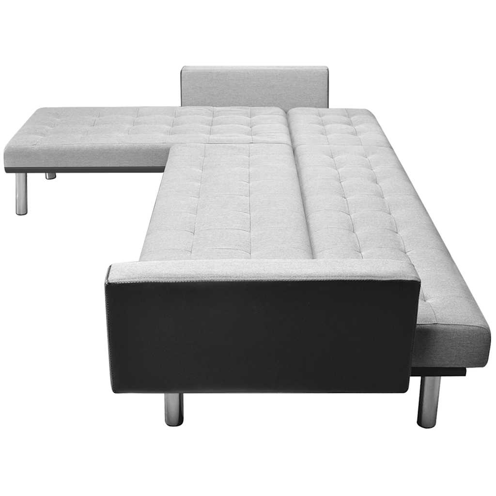 Καναπές-Κρεβάτι Γωνιακός Μαύρος/Γκρι 218x155x69 εκ. Υφασμάτινος