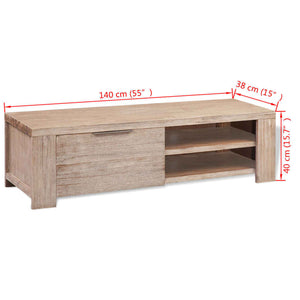 Έπιπλο Τηλεόρασης 140x38x40 εκ. Μασίφ Βουρτσισμένο Ξύλο Ακακίας - PAKOBAZAAR