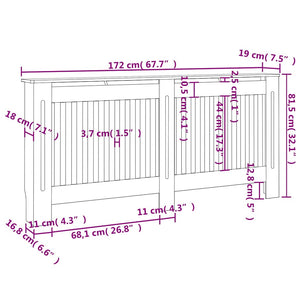 Κάλυμμα Καλοριφέρ Λευκό 172 εκ. από MDF - PAKOBAZAAR