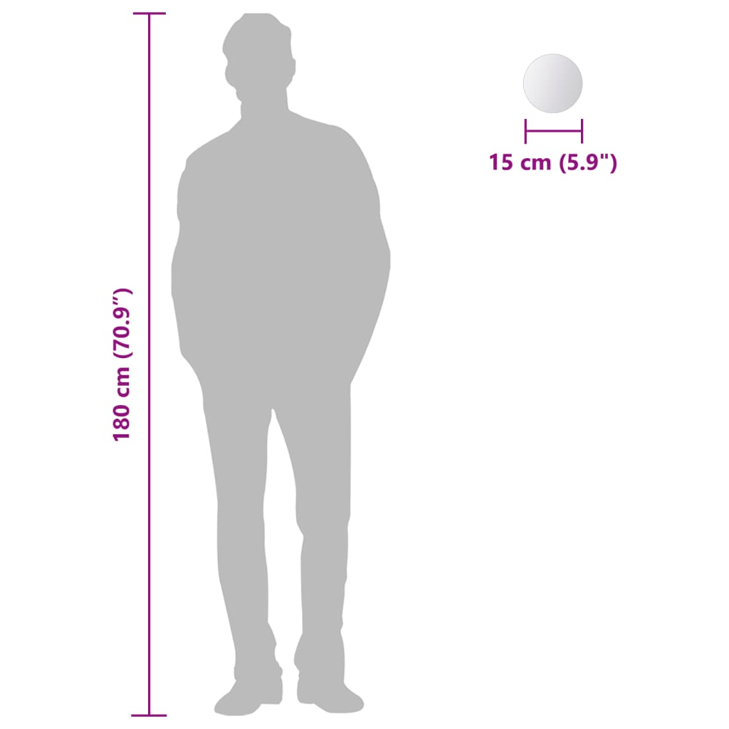 Πλακάκια Καθρέφτη Στρογγυλά 8 τεμ. από Γυαλί - PAKOBAZAAR