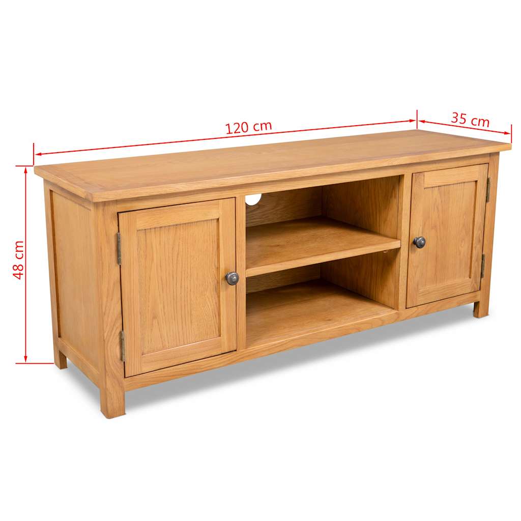 Έπιπλο Τηλεόρασης 120 x 35 x 48 εκ. από Μασίφ Ξύλο Δρυός