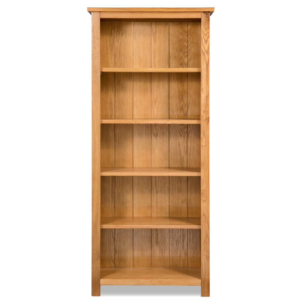 Βιβλιοθήκη με 5 Επίπεδα 60 x 22,5 x 140 εκ. Μασίφ Ξύλο Δρυός - Pakobazaar