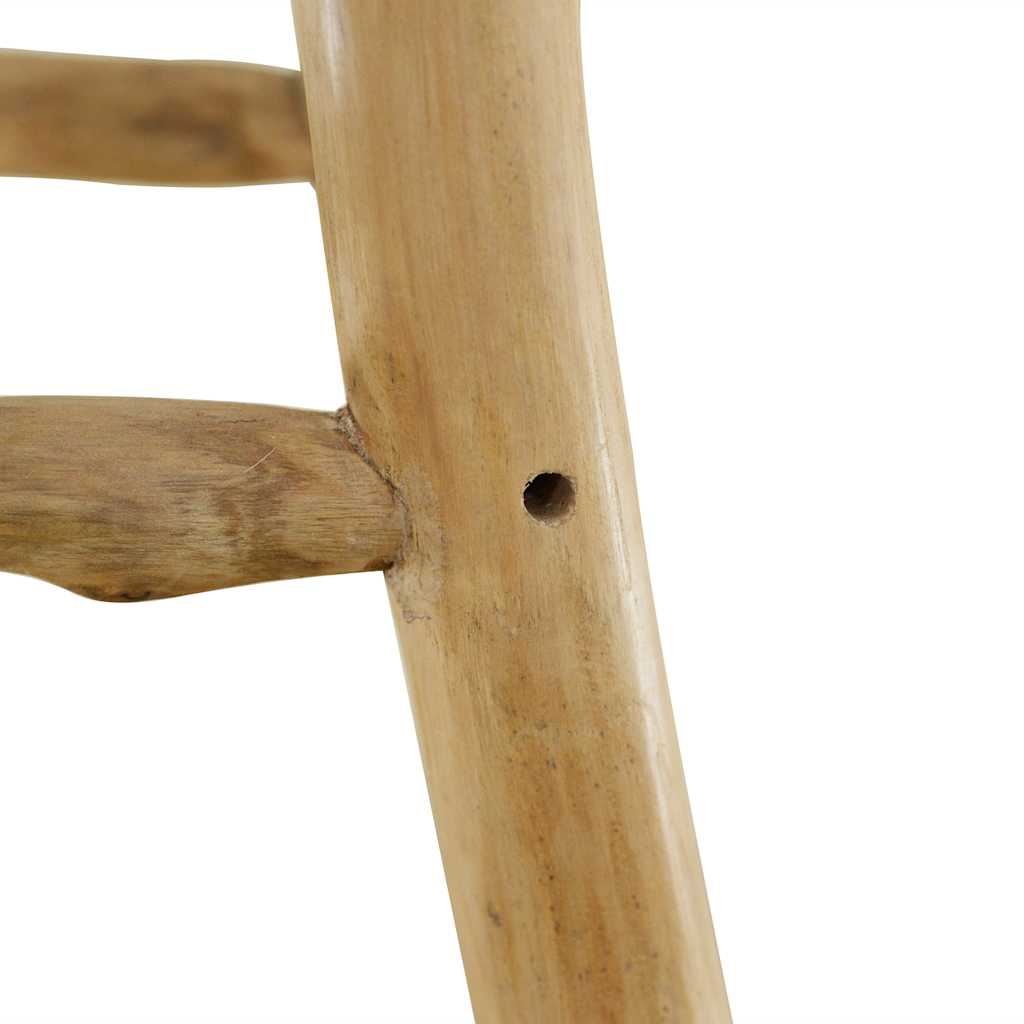 Σκαμπό Μπαρ από Δέρμα Κατσίκας / Μασίφ Ξύλο Teak - PAKOBAZAAR
