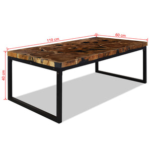 Τραπεζάκι Σαλονιού 110 x 60 x 40 εκ. από Ξύλο Teak και Ρητίνη - PAKOBAZAAR