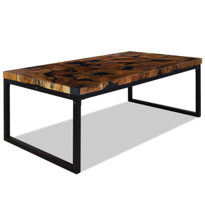 Τραπεζάκι Σαλονιού 110 x 60 x 40 εκ. από Ξύλο Teak και Ρητίνη - PAKOBAZAAR