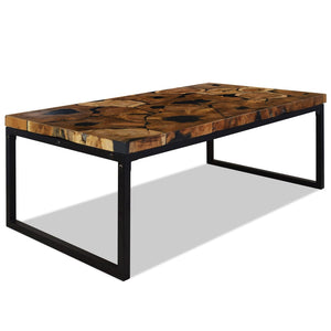 Τραπεζάκι Σαλονιού 110 x 60 x 40 εκ. από Ξύλο Teak και Ρητίνη - PAKOBAZAAR