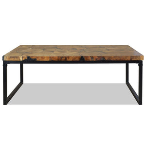 Τραπεζάκι Σαλονιού 110 x 60 x 40 εκ. από Ξύλο Teak και Ρητίνη - PAKOBAZAAR