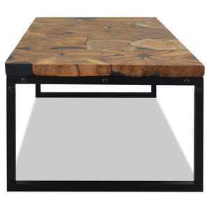 Τραπεζάκι Σαλονιού 110 x 60 x 40 εκ. από Ξύλο Teak και Ρητίνη - PAKOBAZAAR
