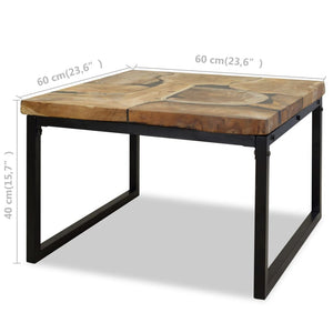 Τραπεζάκι Σαλονιού 60 x 60 x 40 εκ. από Ξύλο Teak και Ρητίνη - Pakobazaar