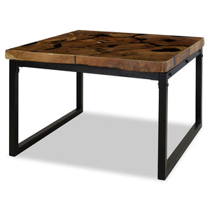 Τραπεζάκι Σαλονιού 60 x 60 x 40 εκ. από Ξύλο Teak και Ρητίνη - Pakobazaar