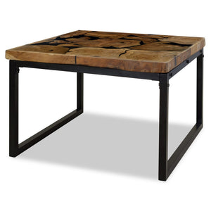 Τραπεζάκι Σαλονιού 60 x 60 x 40 εκ. από Ξύλο Teak και Ρητίνη - Pakobazaar
