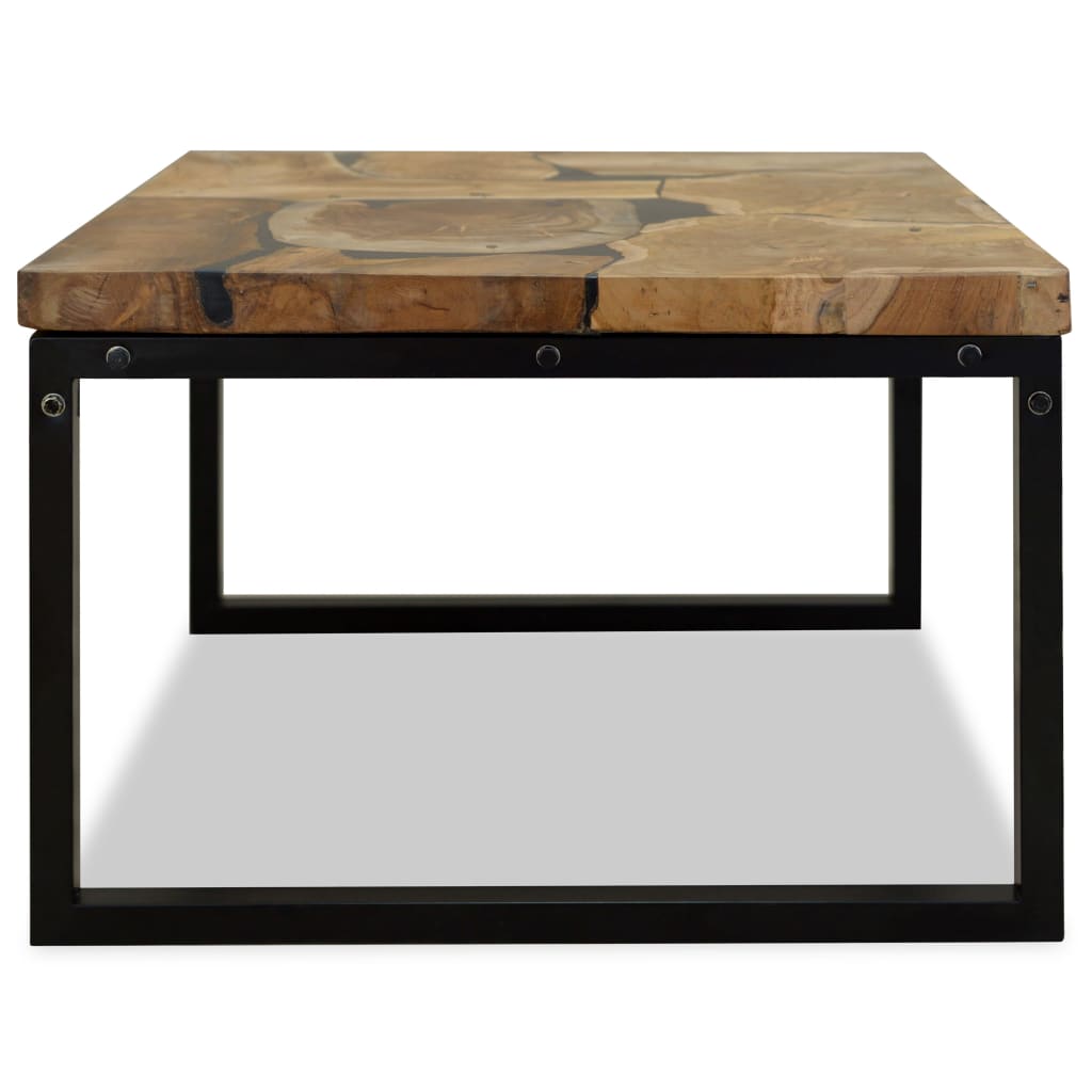Τραπεζάκι Σαλονιού 60 x 60 x 40 εκ. από Ξύλο Teak και Ρητίνη - Pakobazaar
