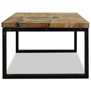 Τραπεζάκι Σαλονιού 60 x 60 x 40 εκ. από Ξύλο Teak και Ρητίνη - Pakobazaar