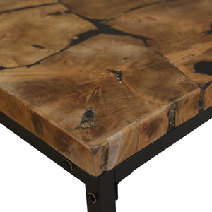 Τραπεζάκι Σαλονιού 60 x 60 x 40 εκ. από Ξύλο Teak και Ρητίνη - Pakobazaar
