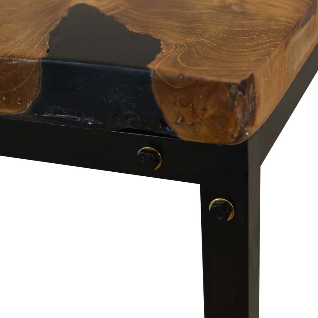 Τραπεζάκι Σαλονιού 60 x 60 x 40 εκ. από Ξύλο Teak και Ρητίνη - Pakobazaar