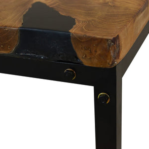 Τραπεζάκι Σαλονιού 60 x 60 x 40 εκ. από Ξύλο Teak και Ρητίνη - Pakobazaar