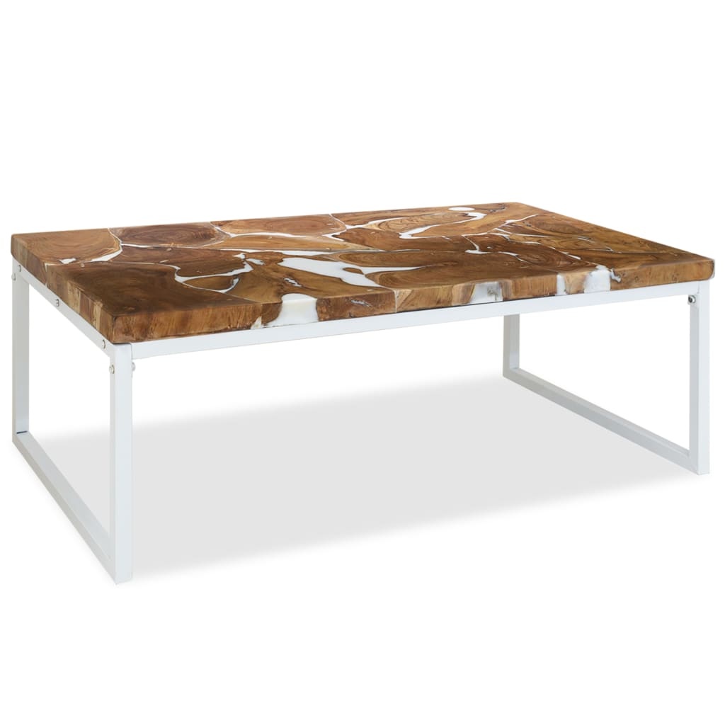 Τραπεζάκι Σαλονιού 110 x 60 x 40 εκ. από Ξύλο Teak και Ρητίνη - PAKOBAZAAR