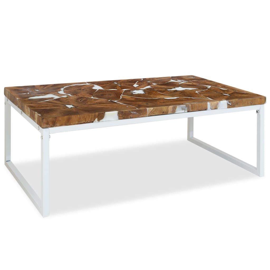 Τραπεζάκι Σαλονιού 110 x 60 x 40 εκ. από Ξύλο Teak και Ρητίνη - PAKOBAZAAR