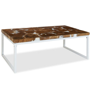Τραπεζάκι Σαλονιού 110 x 60 x 40 εκ. από Ξύλο Teak και Ρητίνη - PAKOBAZAAR