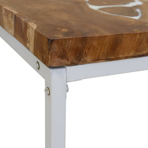 Τραπεζάκι Σαλονιού 110 x 60 x 40 εκ. από Ξύλο Teak και Ρητίνη - PAKOBAZAAR
