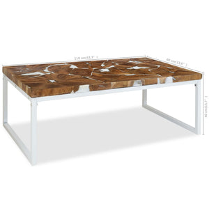 Τραπεζάκι Σαλονιού 110 x 60 x 40 εκ. από Ξύλο Teak και Ρητίνη - PAKOBAZAAR