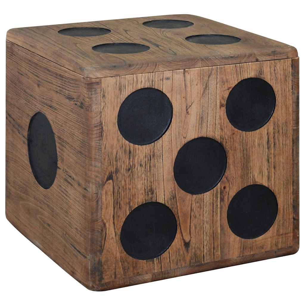 Κουτί Αποθήκευσης Σχέδιο Ζάρι 40 x 40 x 40 εκ. από Ξύλο Mindi - PAKOBAZAAR