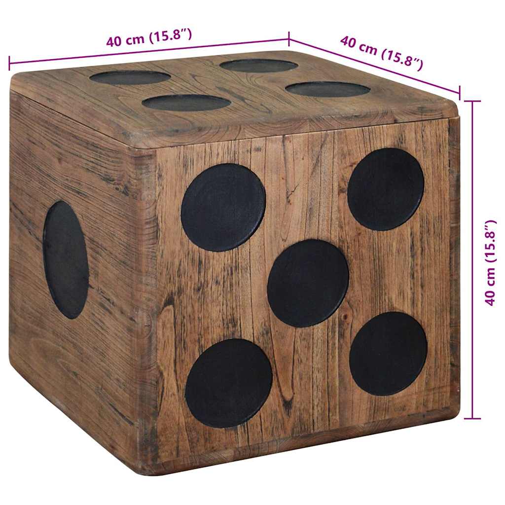 Κουτί Αποθήκευσης Σχέδιο Ζάρι 40 x 40 x 40 εκ. από Ξύλο Mindi - PAKOBAZAAR