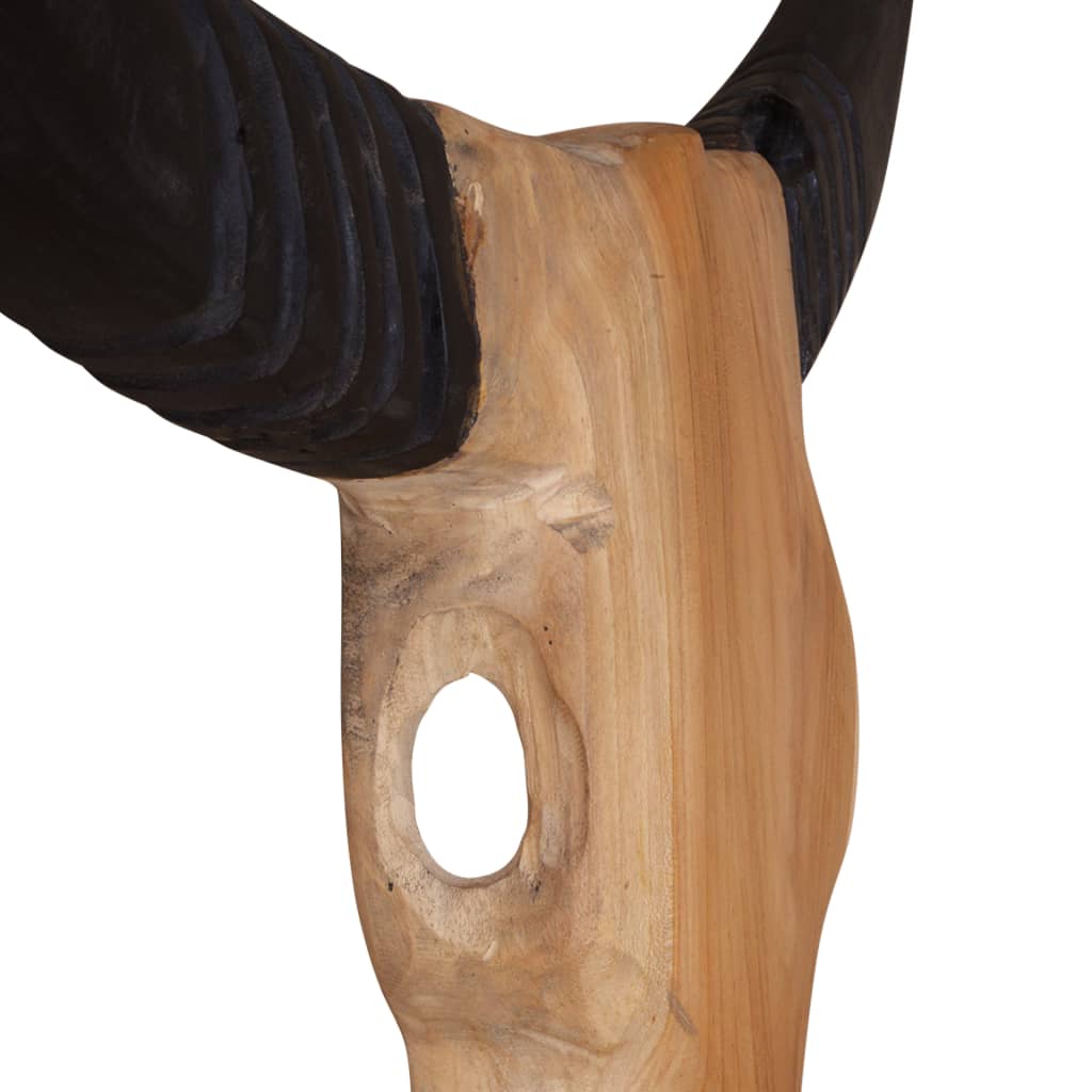 Κρανίο Ταύρου Γλυπτό Επιτοίχιο 69x6x60 εκ. από Teak - PAKOBAZAAR