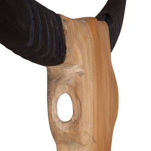 Κρανίο Ταύρου Γλυπτό Επιτοίχιο 69x6x60 εκ. από Teak - PAKOBAZAAR