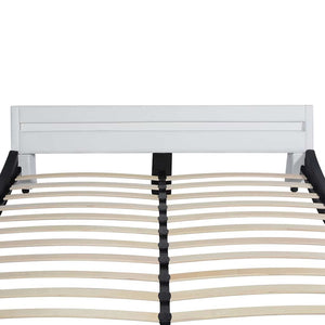 Κρεβάτι με LED Ασπρόμαυρο 180x200 εκ. Συνθετικό Δέρμα με Στρώμα
