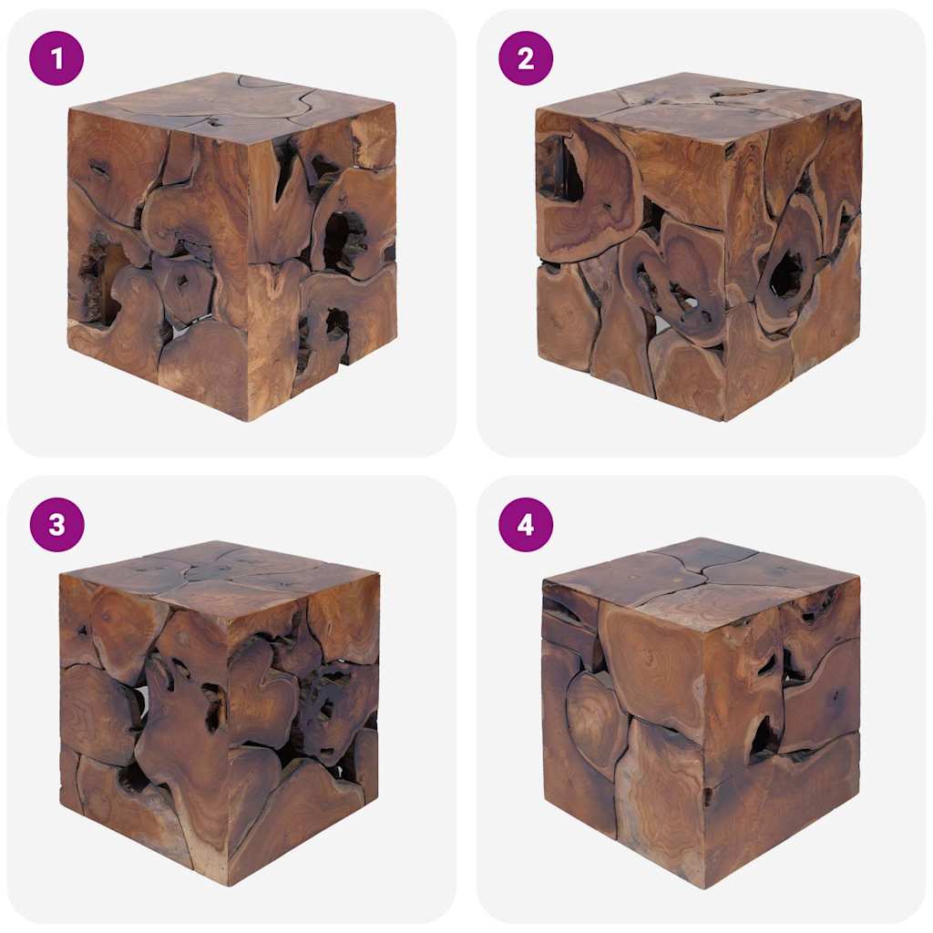 Σκαμπό 2 τεμ. Καφέ 40x40x45 εκ. από Μασίφ Ξύλο Teak - PAKOBAZAAR