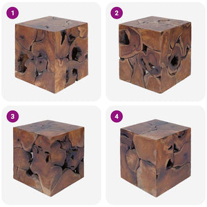 Σκαμπό 2 τεμ. Καφέ 40x40x45 εκ. από Μασίφ Ξύλο Teak - PAKOBAZAAR