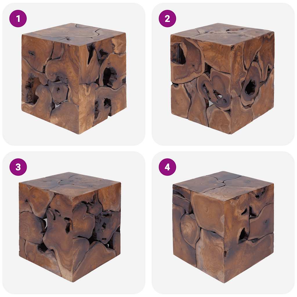 Σκαμπό 4 τεμ. Καφέ 40x40x45 εκ. από Μασίφ Ξύλο Teak - PAKOBAZAAR