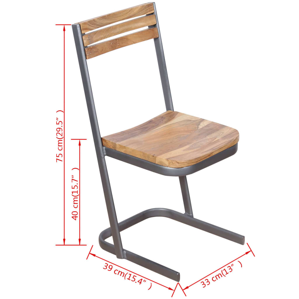 Καρέκλες Τραπεζαρίας 4 τεμ. από Μασίφ Ξύλο Teak - PAKOBAZAAR