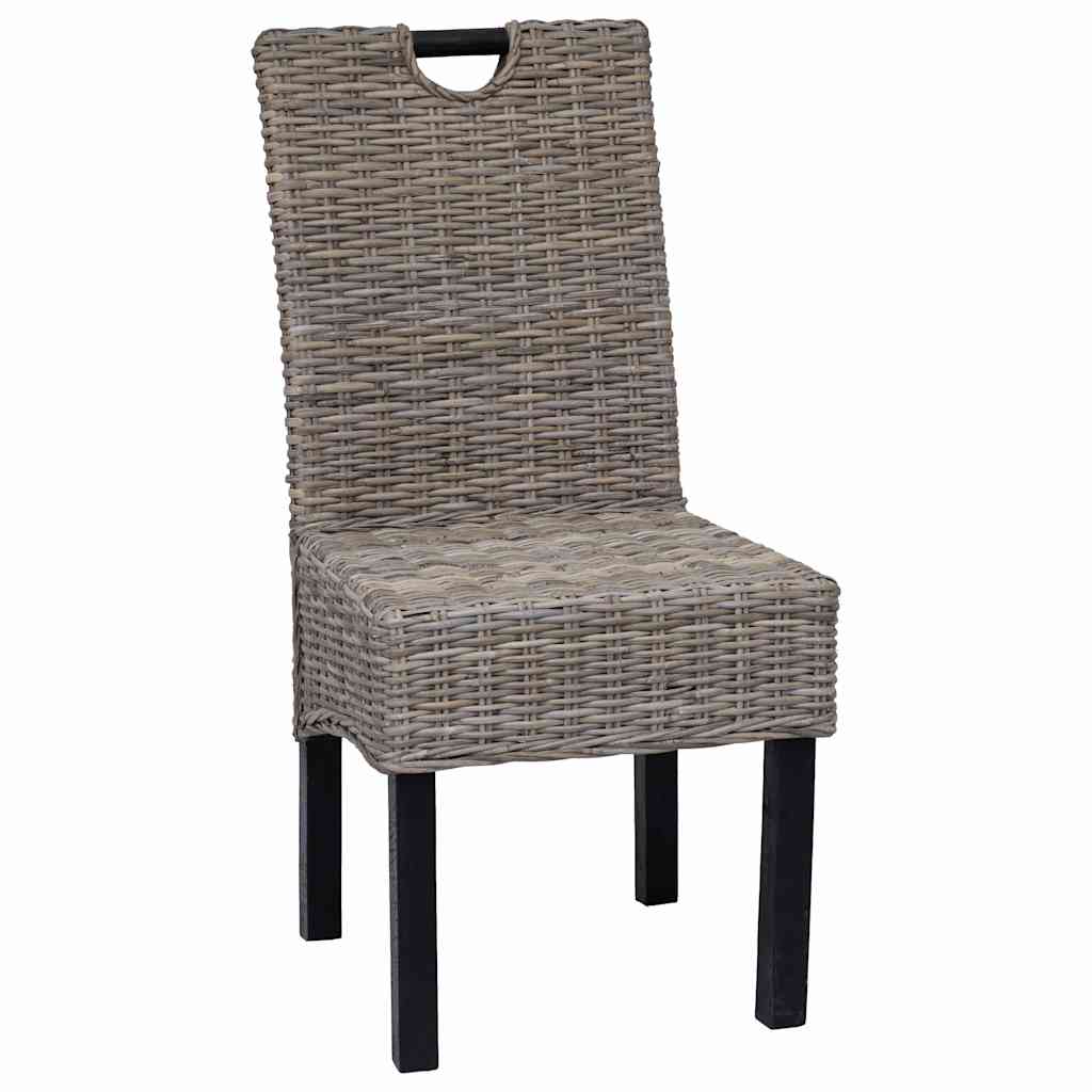 Καρέκλες Τραπεζαρίας 4 τεμ. από Ρατάν Kubu και Ξύλο Μάνγκο