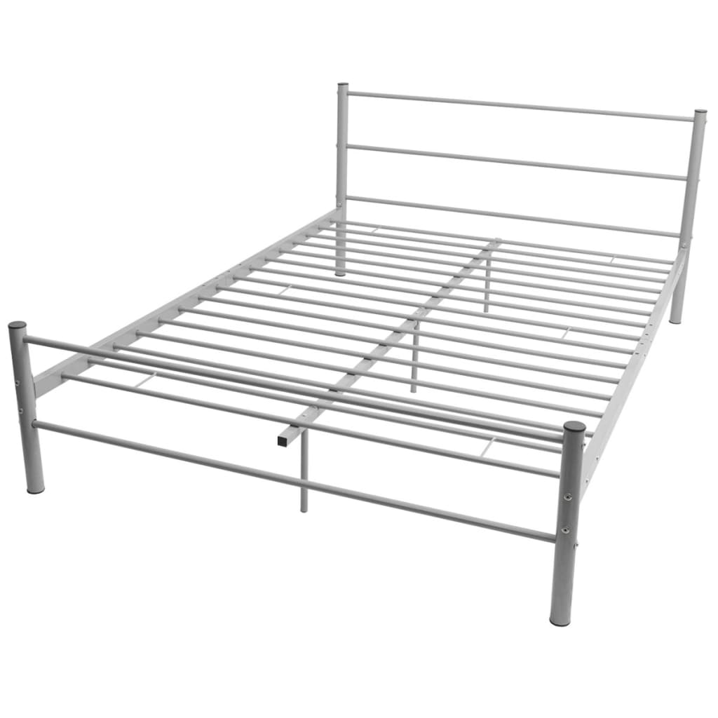 Κρεβάτι Γκρι 140 x 200 εκ. Μεταλλικό με Στρώμα - Pakobazaar