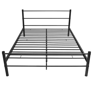 Κρεβάτι Μαύρο 140 x 200 εκ. Μεταλλικό με Στρώμα - Pakobazaar