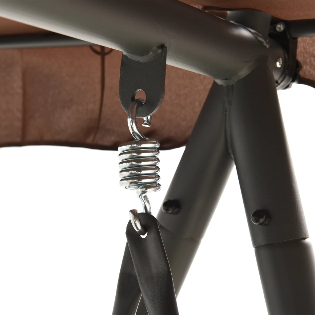 Κούνια Βεράντας Μετατρεπόμενη Χρώμα Coffee με Σκίαστρο - Pakobazaar