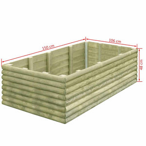 Ζαρντινιέρα Υπερυψωμένη 150x106x48 εκ/19 χιλ. Εμποτ.Ξύλο Πεύκου