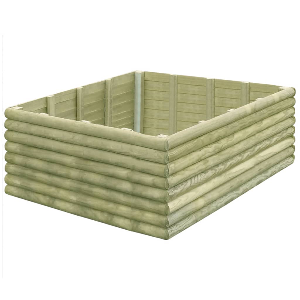 Ζαρντινιέρα Υπερυψωμένη 150x150x48 εκ/19 χιλ. Εμποτ.Ξύλο Πεύκου