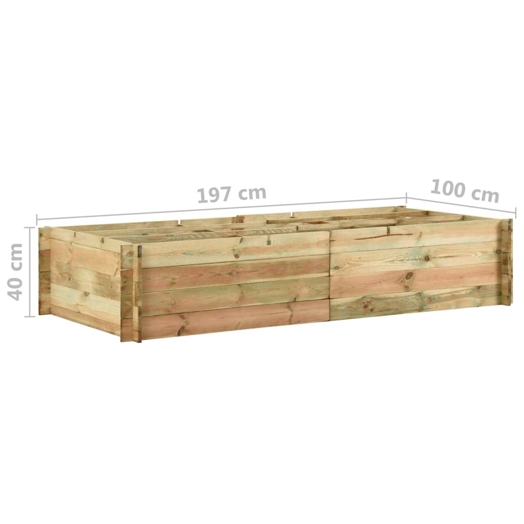 Μποστάνι Λαχανόκηπου 197 x 100 x 40 εκ. Εμποτισμένο Ξύλο Πεύκου