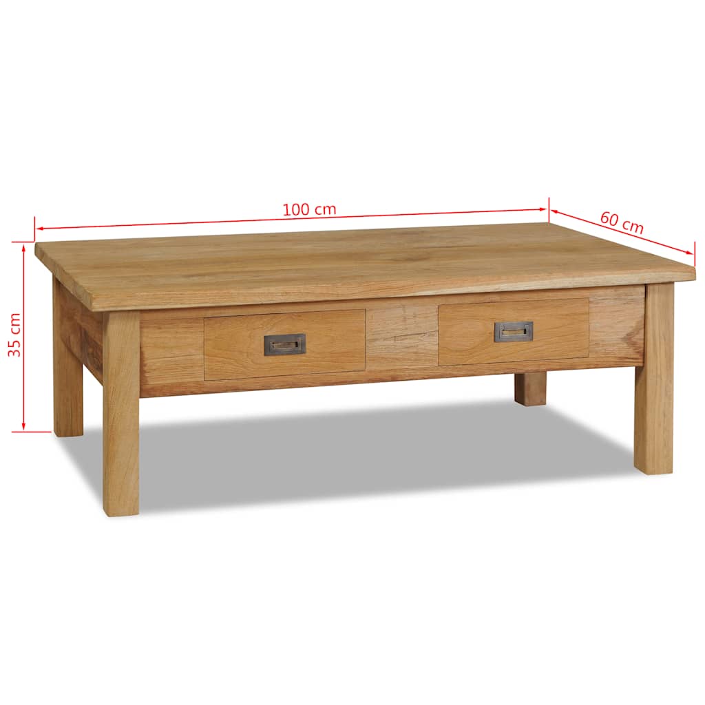 Τραπέζι Σαλονιού 110 x 60 x 35 εκ. από Μασίφ Ξύλο Teak - Pakobazaar