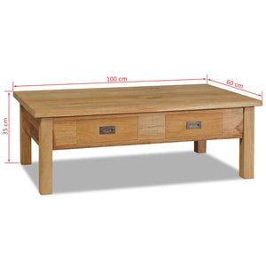Τραπέζι Σαλονιού 110 x 60 x 35 εκ. από Μασίφ Ξύλο Teak - Pakobazaar