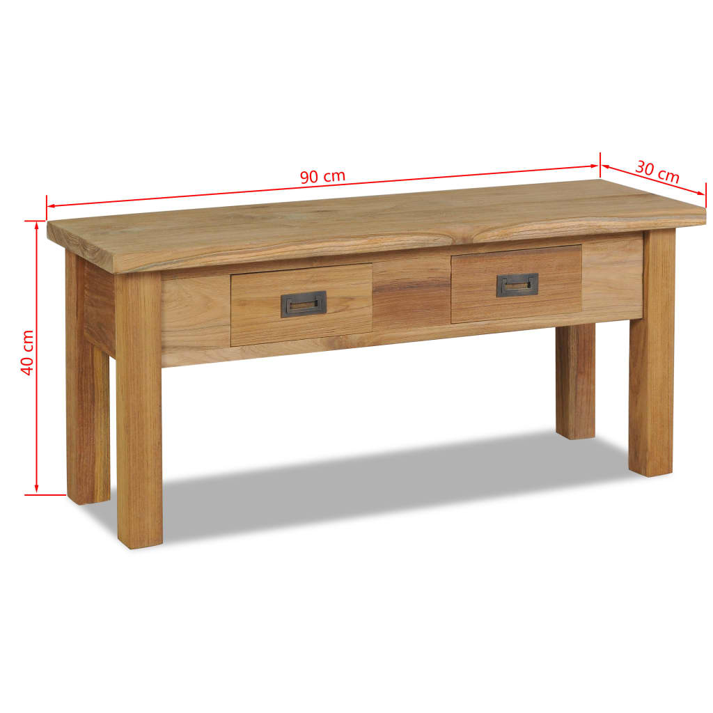 Πάγκος Χολ 90 x 30 x 40 εκ. από Μασίφ Ξύλο Teak - PAKOBAZAAR